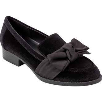Bandolino Bow Loafer in Black Velvet at Nordstrom, Size 8.5