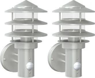 vidaXL Vidaxl - Apliques De Exterior Con Sensor 2 Unidades Acero Inoxidable