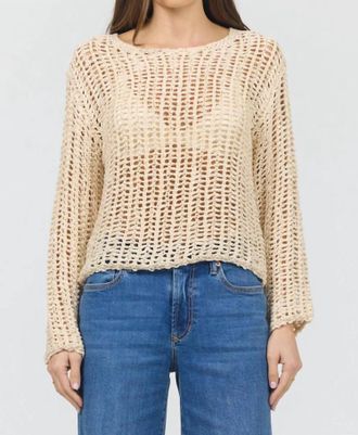 Dear John Denim Adela Open Knit Sweater In Light Beige
