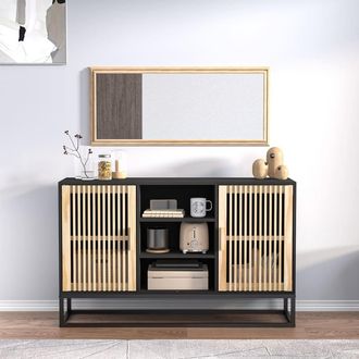 vidaXL Aparador De Madera Contrachapada Negro 105x30x65 Cm Vidaxl