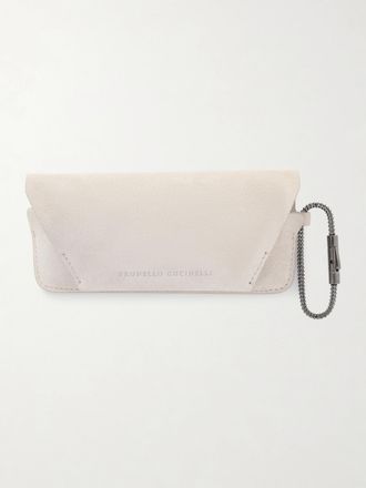 Brunello Cucinelli Custodia Per Occhiali In Camoscio - Avorio