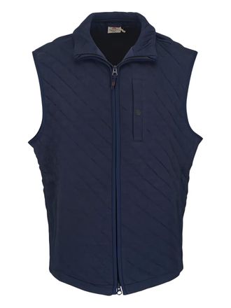Faherty quilted zip-up gilet - men - Organic Cotton/Recycled Polyester - S - Blue