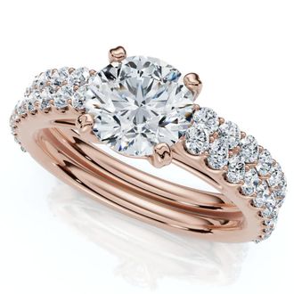 Pompeii3 Certified 2 3/4Ct Diamond Engagement Wedding Ring Set 14k Gold Lab Grown