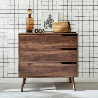 Sweeek 3-drawer Chest With Walnut Wood Effect
