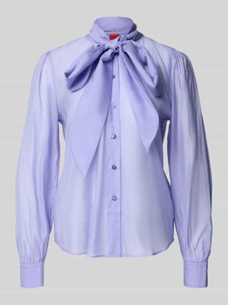 HUGO BOSS Regular Fit Schluppenbluse aus Lyocell-Mix Modell ELEGANT in Flieder, Gr&ouml;&szlig;e 44