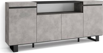 Skraut Home Aparador efecto madera cemento 200x35x87cm con patas