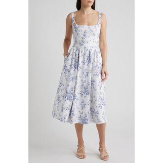 Reformation Janu Linen Sundress in Lana at Nordstrom, Size 12