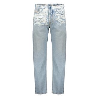 Diesel Straight Fit Jeans, male, Blue, W32, Light Vintage Straight Jeans