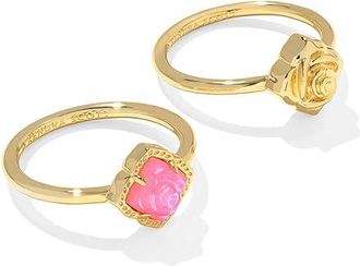 Kendra Scott Mallory Rose Womens Ring Set Womens Ring Gold Blush Ivory Mop : 9, Brass