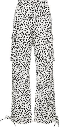 Moschino spot-print cargo trousers - women - Cotton/Cotton/Spandex/Elastane/Polyester - 38 - White