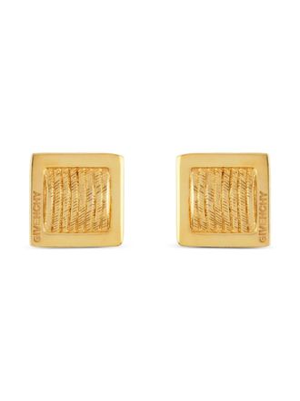 Givenchy 1980s square logo earrings - women - Gold Plated - One Size
