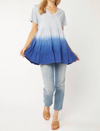 Entro Ombre Tiered Top In Blue