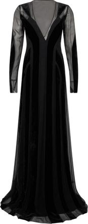 Alberta Ferretti Lange Avondjurk - Dames - Avondkleed - Zwart - S - Kleedjes