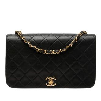 Chanel Pre-owned Quilted Lambskin Crossbody - Dames - Pre-owned - Zwart - Maat: ONE Size Leer