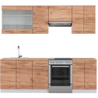 Vicco Mueble De Cocina Fame-line, Oro Potencia Roble/blanco, 240 Cm, Et Roble