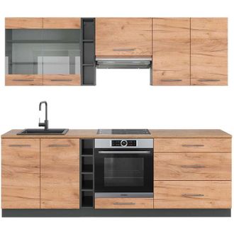 Vicco Mueble De Cocina Fame-line, Oro Power Roble/antracita, 235 Cm, Et Roble