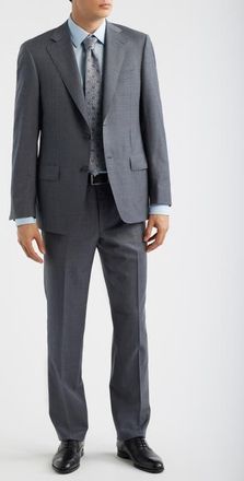 Samuelsohn Grey M&eacute;lange Wool Suit in Mid Grey at Nordstrom, Size 42Regular