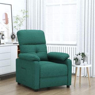 vidaXL Poltrona Reclinabile in Tessuto Verde Scuro - Vidaxl