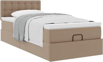 vidaXL Cama Otomana Colch&oacute;n Cappucino Cuero Sint&eacute;tico 90x200cm Vidaxl