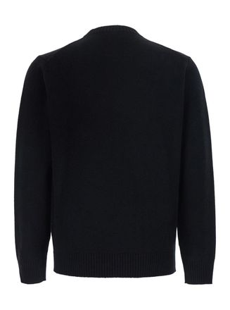 KANGRA Wool-Cashmere Crew Neck Sweater - Black