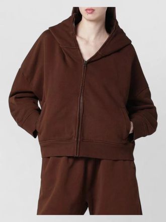 Entire studios cotton zip hooded sweatshirt ribbed cuffs