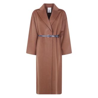 Semicouture Belted Coats - Coats - Mujer - Marr&oacute;n - S