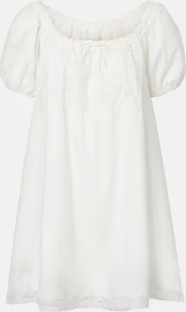 Faithfull The Brand Galle lace-trimmed cotton minidress