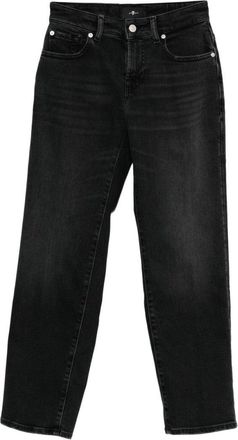 Seven 7 Classic Black Jeans With Five-Pocket Design