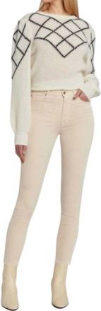 7 For All Mankind High Waist Skinny Ankle Jeans In Tapioca