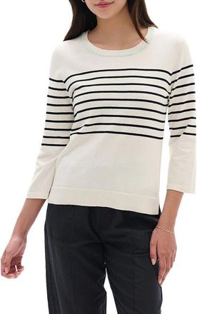 Hatley Black Stripes Sweater in Whisper White at Nordstrom, Size X-Small