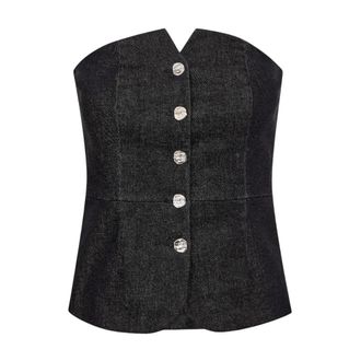 Co'Couture HelimaCC Corsage Top - female - CoCouture - Sleeveless Tops - Black - XS - Tops