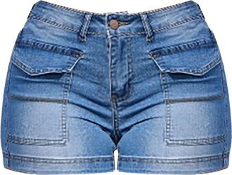 Generic Summer Jean Shorts Women Sexy, Denim Shorts for Women High Waisted Slim Skinny Active Casual Shorts Durable Stretch Tights Hot Pants Shorts Women Deni
