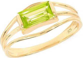 Tiramisu 14K Over Silver 0.62 Ct. Tw. Peridot Solitaire Ring