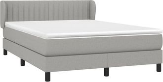 vidaXL Vidaxl - Cama Box Spring Con Colch&oacute;n Tela Gris Claro 140x200 Cm