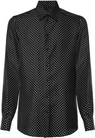 Dolce & Gabbana Martini Polka Dot Silk Twill Shirt