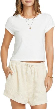 Billabong Daily Cotton Graphic Baby Tee in White/Grass at Nordstrom, Size X-Small