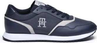 Tommy Hilfiger Runner Evo Sneaker - Heren - Sneakers - Blauw - 46 EU - Leer - Schoenen
