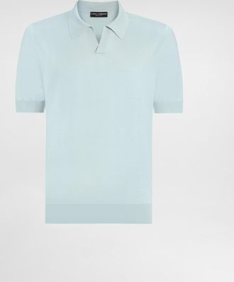 Dolce & Gabbana Silk Polo Shirt - Man Sweaters And Cardigans Green 46