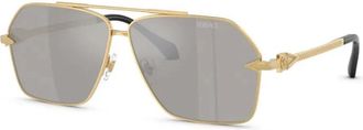 Versace Zonnebril - Heren - Zonnebrillen - Geel - 63 MM - Accessoires