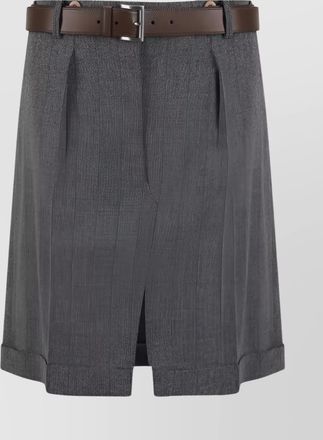 Prada pinstripe skirt belt slits