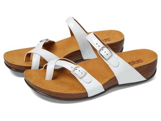 SAS Shelly Adjustable Toe Loop Slide Sandal Womens Shoes Pearl White : 10.5 M - Medium (B), Leather