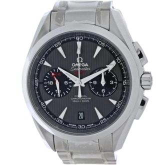 Omega Pre-owned Aqua Terra 150M GMT Chronograph - Heren - Pre-owned - Zwart - Maat: ONE Size