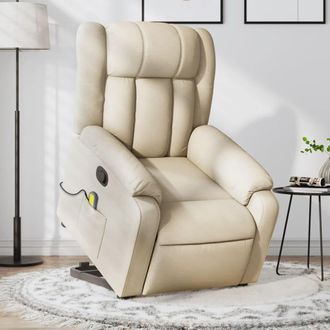 vidaXL Vidaxl - Silla De Masaje Reclinable De Pie De Tela Color Crema