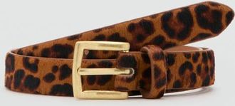 Mango Cintura pelle pelliccia leopardata marrone - Donna - XL - MANGO