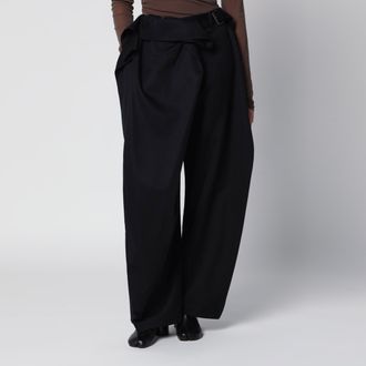 J.W.Anderson Pantaloni con risvolto in vita in lana neri