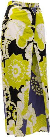 Valentino Garavani Women Floral Skirt Black, Lime Green, White Details