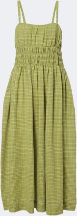 Asceno Verona checked cotton midi dress