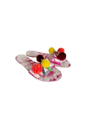 Sophia Webster Raspberry Ripple Jada Pom Pom Slides Size 37
