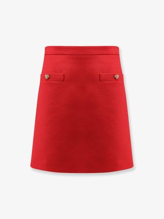 Valentino Gonna in Crepe Couture con bottoni gioiello Cuore - VALENTINO - gender_Woman