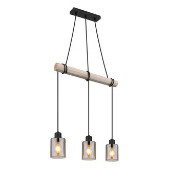 Globo Lighting L&aacute;mpara Colgante - Hadera - Natural Negro - Metal - Gran - Globo